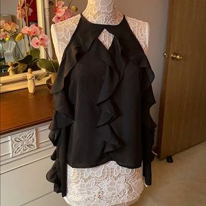 Cold shoulder ruffle blouse